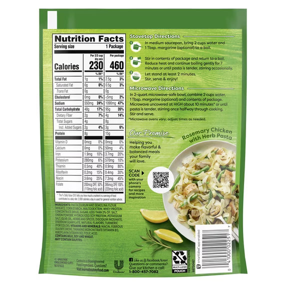 Knorr Pasta Sides Butter & Herb, 4.6oz