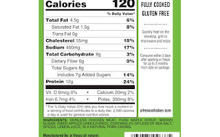 Al Fresco Sweet Apple Chicken Sausage, 11 oz