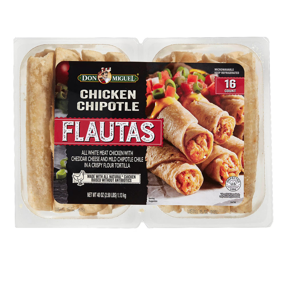 Don Miguel Chicken and Cheese Flautas, 2.5 oz.