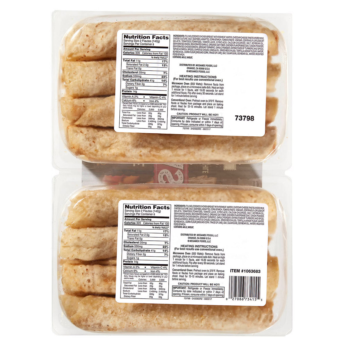 Don Miguel Chicken and Cheese Flautas, 2.5 oz.