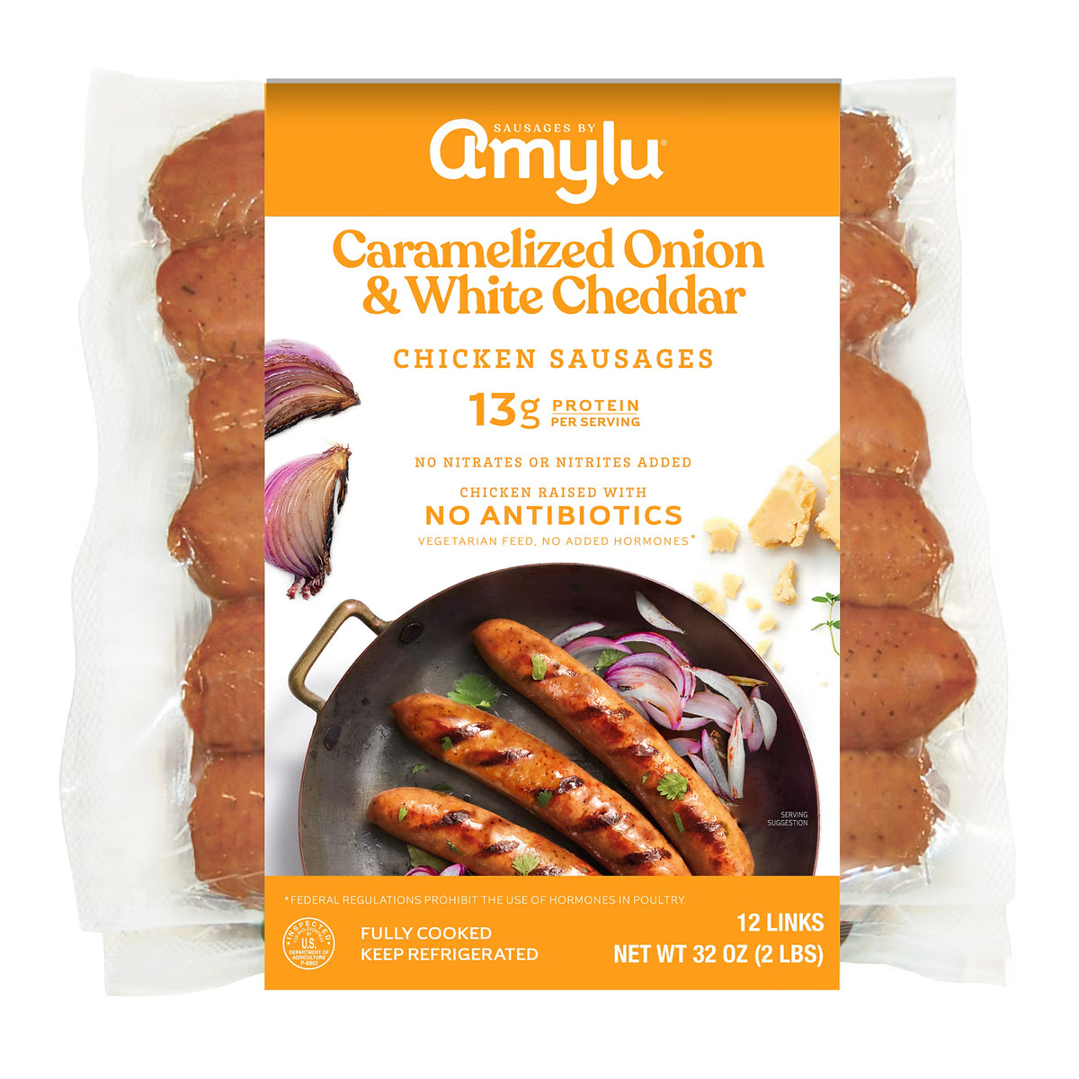 Amylu Caramelized Onion and White Cheddar Chicken Sausages