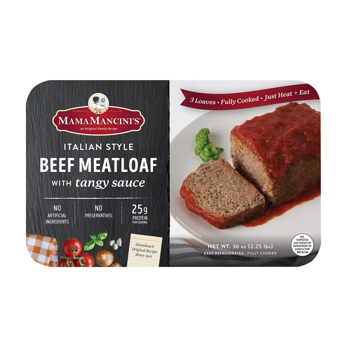 Mama Mancini's Italian Style Beef Meatloaf