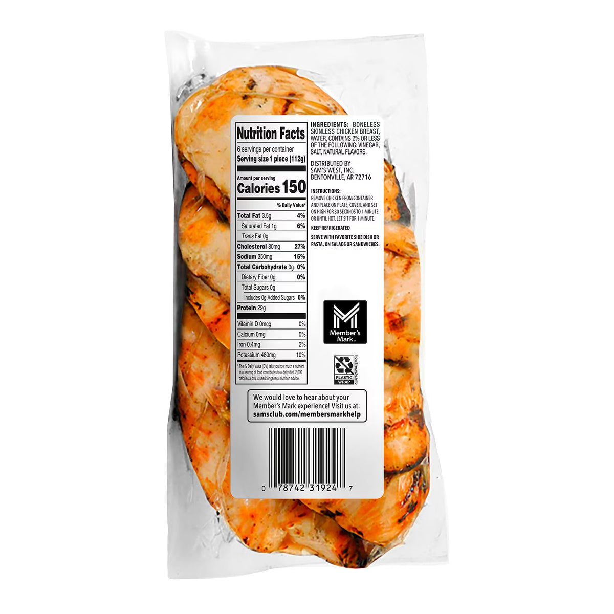 Member's Mark Fire Grilled Chicken Breasts