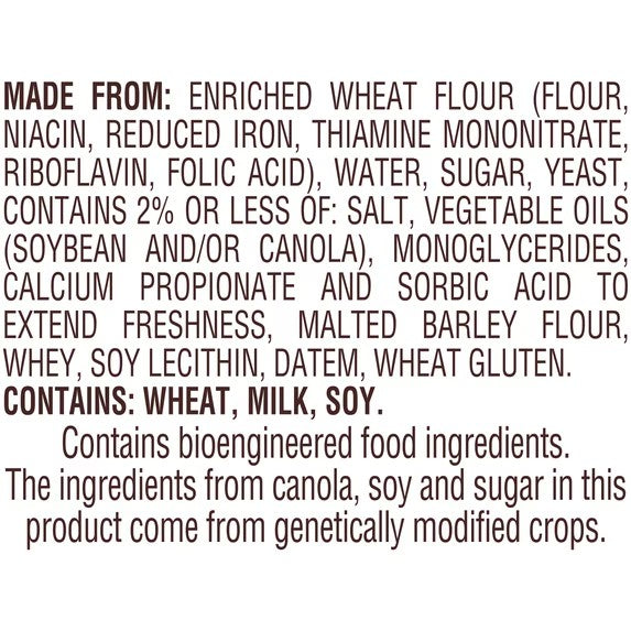 Pepperidge Farm Farmhouse Hearty White Bread - label